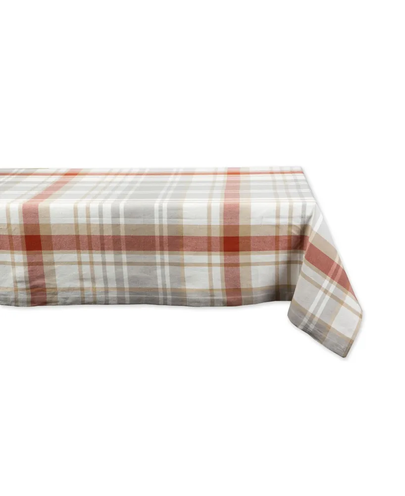 Design Imports Thanksgiving Cozy Picnic, Plaid Tablecloth, 52" x 52"