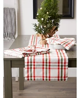 Design Imports Kitchen and Table Top Jolly Tree Collection Tablecloth, Nutcracker Plaid, 52" x 52"