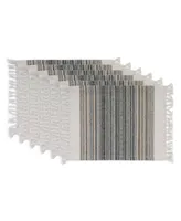 Design Imports Fringed Stripe Table Toppers, 13" x 20", Set of 6