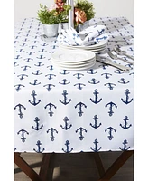 Design Imports Anchors Print Outdoor Tablecloth with Zipper