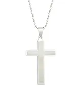 Men's Brushed Stainless Steel Cross Pendant Necklace