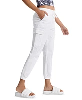 Tinseltown Juniors' High Waisted Pull On Utility Jogger Pants
