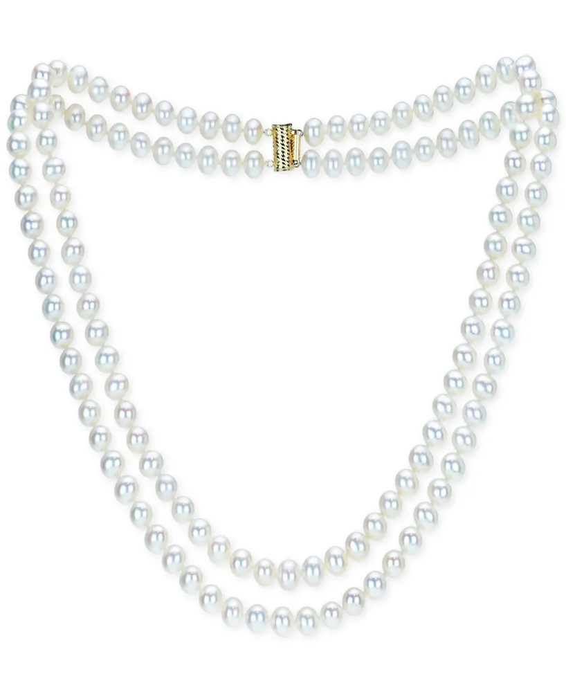 Cultured Freshwater Pearl (6-7mm) Double Strand 18" Collar Necklace