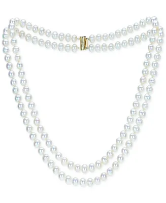 Cultured Freshwater Pearl (6-7mm) Double Strand 18" Collar Necklace