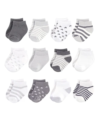 Touched by Nature Baby Boys Unisex Organic Cotton Socks, Charcoal Stars