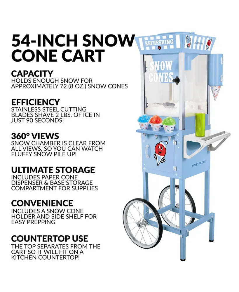 Nostalgia SCC200 Snow Cone Cart - 54 Inches Tall