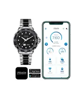 Connected Men's Hybrid Smartwatch Fitness Tracker: SIlver Case with Two Toned Metal Strap 42mm - Silver