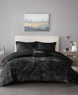 Intelligent Design Felicia Velvet 4-Piece Duvet Cover Set, Full/Queen