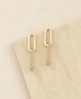 Ettika Elongated Link Crystal Earrings