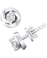 Diamond Swirl Stud Earrings (1/10 ct. t.w.) in 10k White Gold or 10k Yellow Gold