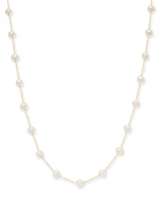 Effy Cultured Freshwater Pearl Station 18" Necklace 14k Gold (5-1/2mm)