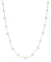 Effy Cultured Freshwater Pearl Station 18" Necklace 14k Gold (5-1/2mm)