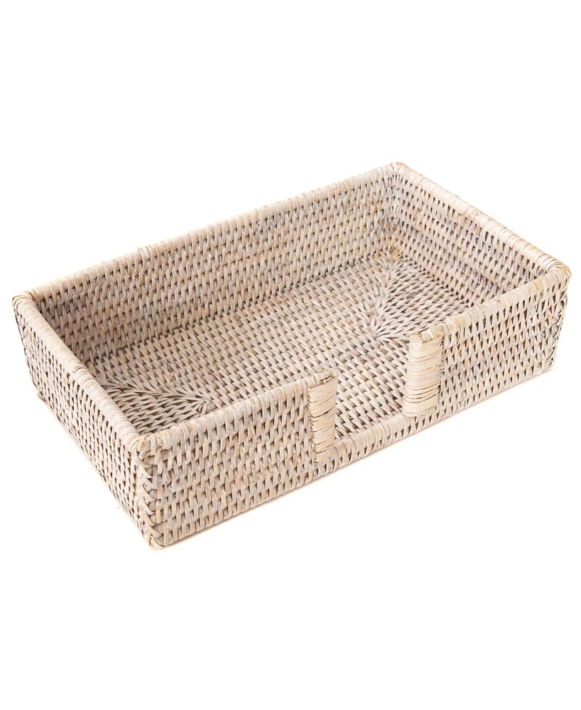 Artifacts Rattan Rectangular Guest Towel Napkin Holder with Cutout