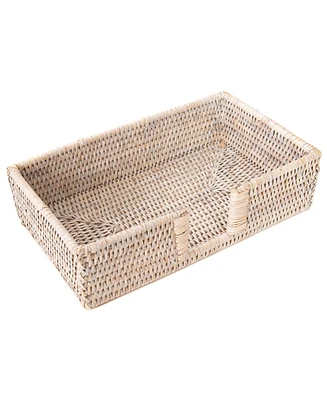 Artifacts Rattan Rectangular Guest Towel Napkin Holder with Cutout