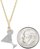 Wrapped Diamond Martini 18" Pendant Necklace (1/10 ct. t.w.) in 10k Gold, Created for Macy's