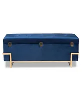 Parker Glam and Luxe Velvet Upholstered Storage Ottoman