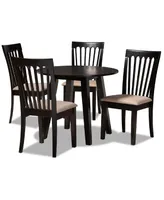 Maisie Modern and Contemporary Fabric Upholstered 5 Piece Dining Set