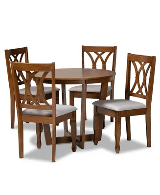 Aggie Modern and Contemporary Fabric Upholstered 5 Piece Dining Set