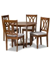 Aggie Modern and Contemporary Fabric Upholstered 5 Piece Dining Set