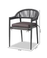 Wendell Modern and Contemporary Rope and Metal Outdoor Dining Chair