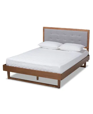 Viviana Modern and Contemporary Fabric Upholstered Queen Size Platform Bed