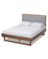 Viviana Modern and Contemporary Fabric Upholstered Queen Size Platform Bed