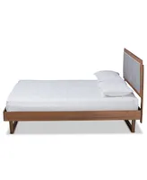 Viviana Modern and Contemporary Fabric Upholstered Queen Size Platform Bed