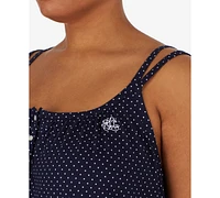 Lauren Ralph Plus Cotton Knit Double-Strap Nightgown