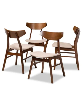 Danica Mid-Century Modern Transitional Fabric Upholstered 4 Piece Dining Chair Set