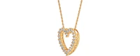 Cubic Zirconia Heart Pendant Necklace Sterling Silver