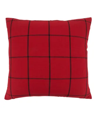 Saro Lifestyle Large Plaid Design Throw Pillow, 20" x 20"