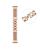 Men's and Women's Gold-Tone Brown Jewelry Band for Apple Watch 38mm