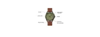 Caravelle Men's Traditional Brown Leather Strap Watch 40mm