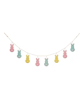 Glitzhome 72"L Easter Metal Bunny Garland