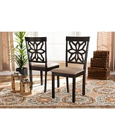 Samwell Modern and Contemporary Fabric Upholstered 2 Piece Dining Chair Set