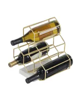 Gold Metal Modern Wine Holder Rack, 13 x 9 x 12