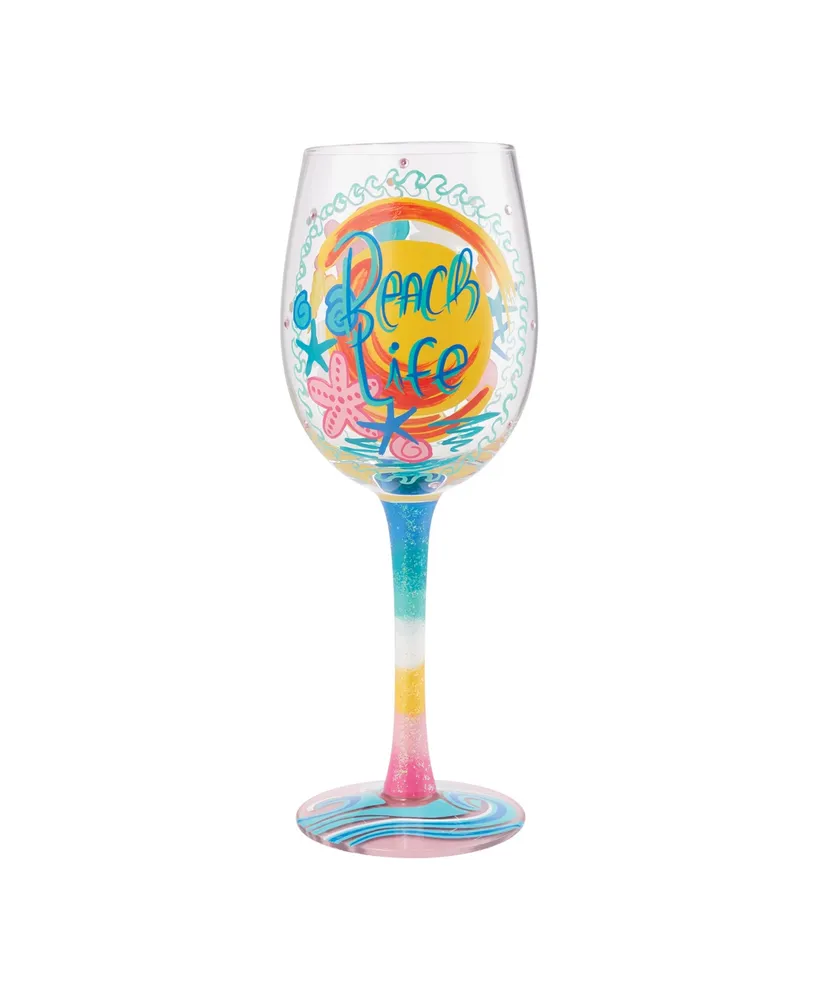 Enesco Wine Glass Beach Life