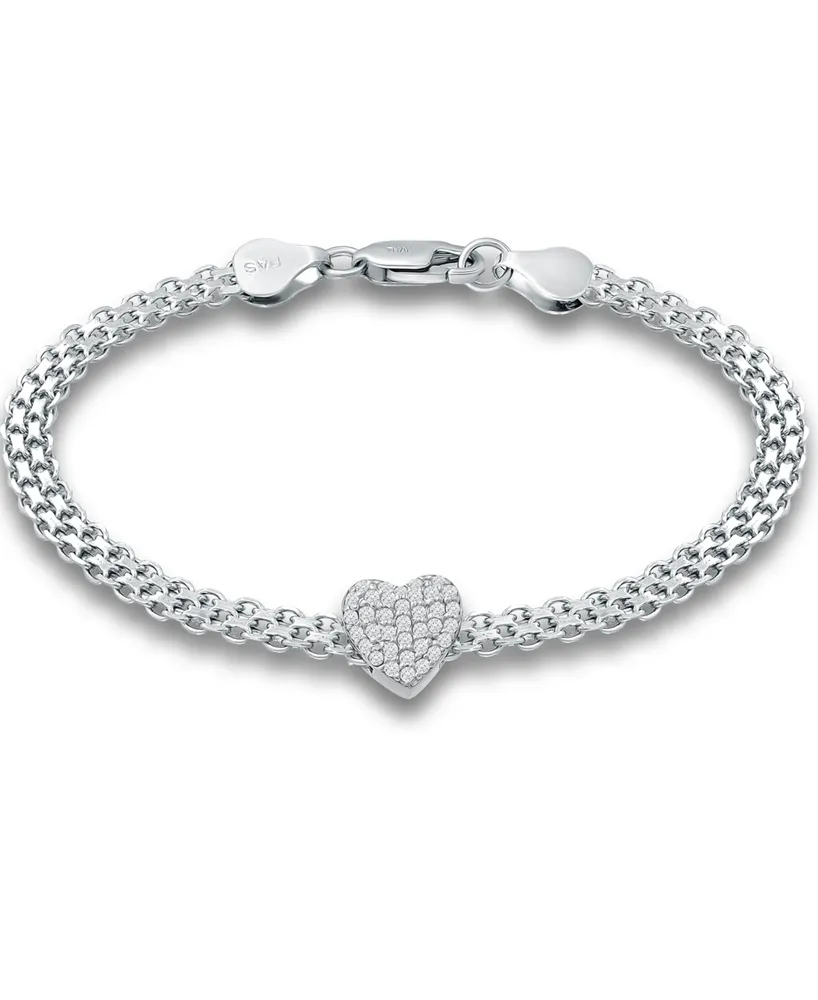 Giani Bernini Cubic Zirconia Heart Bismark Chain Bracelet, Created for Macy's