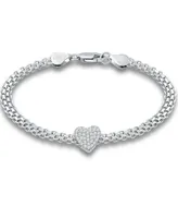 Giani Bernini Cubic Zirconia Heart Bismark Chain Bracelet, Created for Macy's