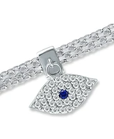 Giani Bernini Cubic Zirconia Evil Eye Charm Bismark Chain Bracelet, Created for Macy's