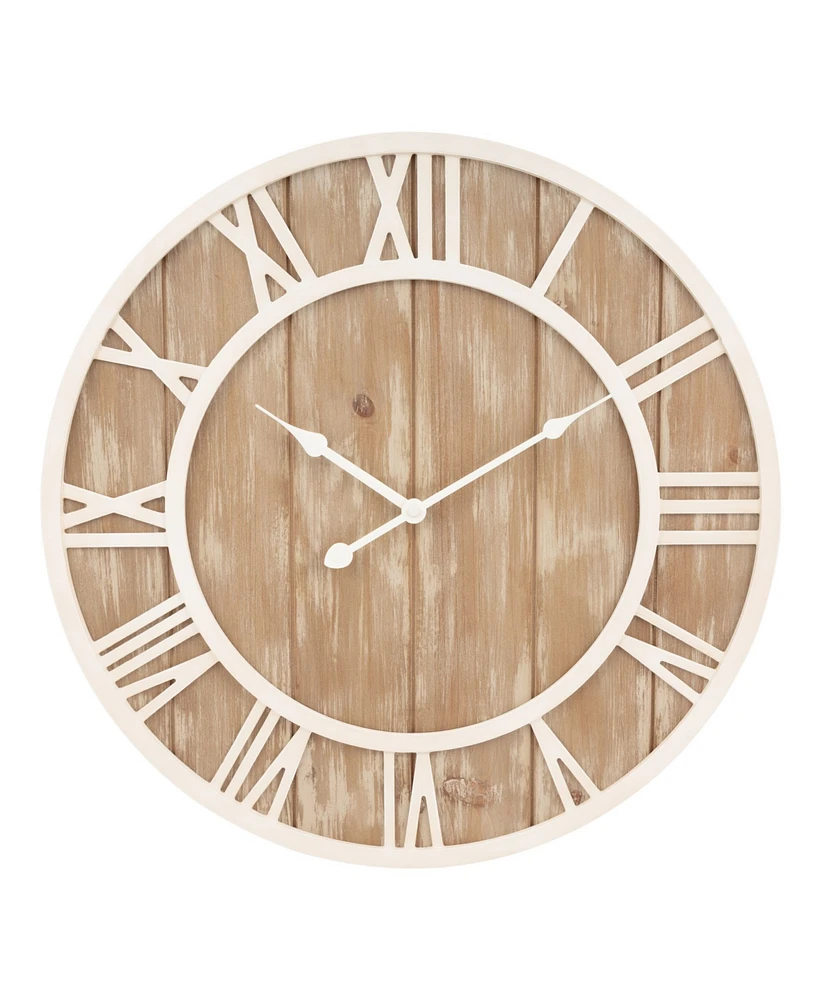 La Crosse Technology Clock 19.7" Harper Wood Quartz Wall Clock