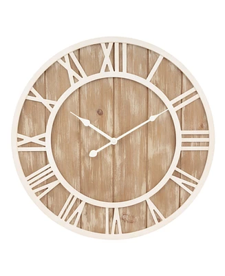 La Crosse Technology Clock 19.7" Harper Wood Quartz Wall Clock