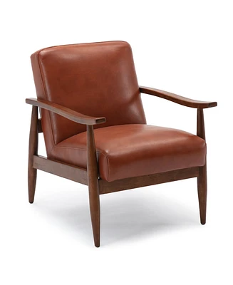 Austin Leather Gel Wooden Base Accent Chair