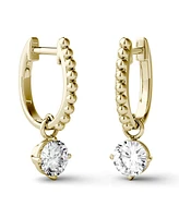 Moissanite Beaded Drop Earrings 1 ct. t.w. Diamond Equivalent 14k Gold