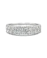 Moissanite Two Row Band 1 ct. t.w. Diamond Equivalent in 14k White Gold