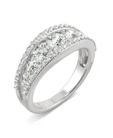 Moissanite Graduated Stone Band 1-1/2 ct. t.w. Diamond Equivalent 14k White Gold