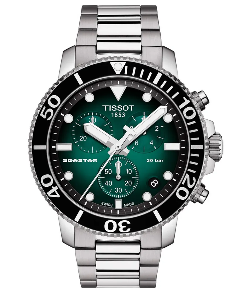 Tissot Men's Swiss Chronograph Seastar 1000 Stainless Steel Bracelet Watch 46mm