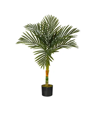 3' Single Stalk Gold-Tone Cane Artificial Palm Tree