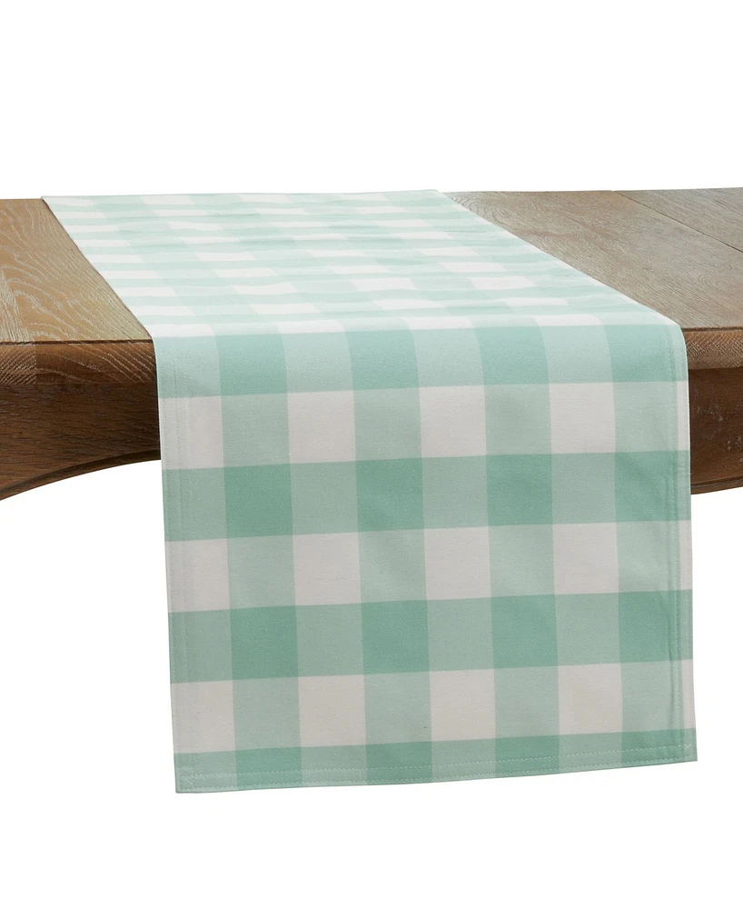 Saro Lifestyle Buffalo Plaid Cotton Blend Table Runner