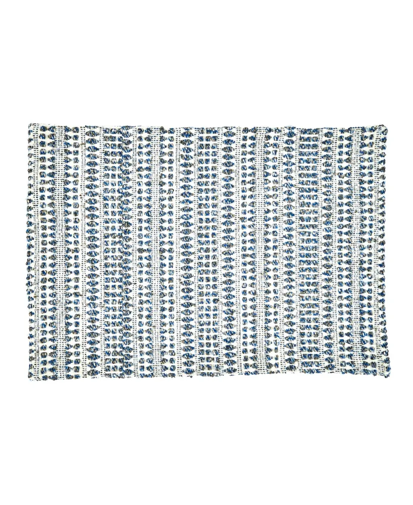 Saro Lifestyle Table Placemats with Woven Line Design Set of 4, 20" x 14"